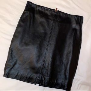 BEBE Black Leather Skirt